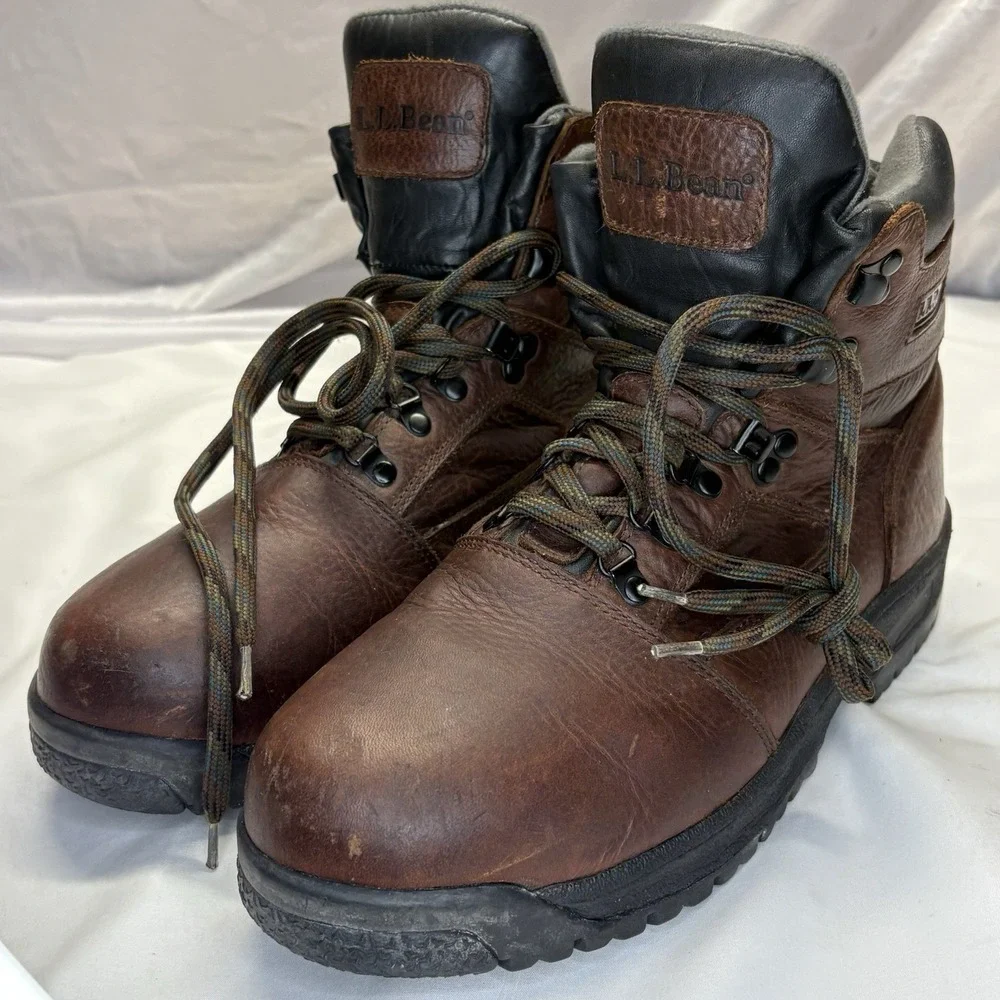 LL Bean Men's 11.5 M Brown Leather Hiking Boot Gore-tex Vibram Knife Edge